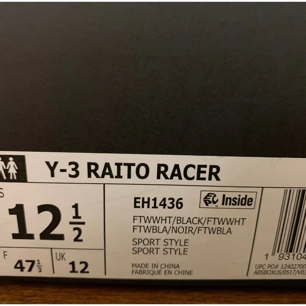 Adidas Y-3 Raito Racer 2 'Cloud White' EH1436 Men's Size 12.5 - Picture 7 of 7